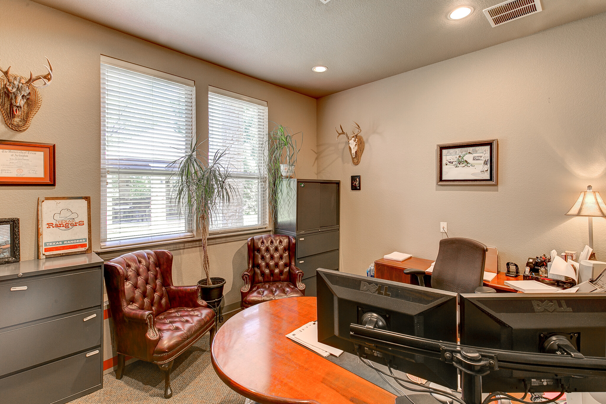 640 W Southlake office #2 with desk, credenza and two filing cabinets